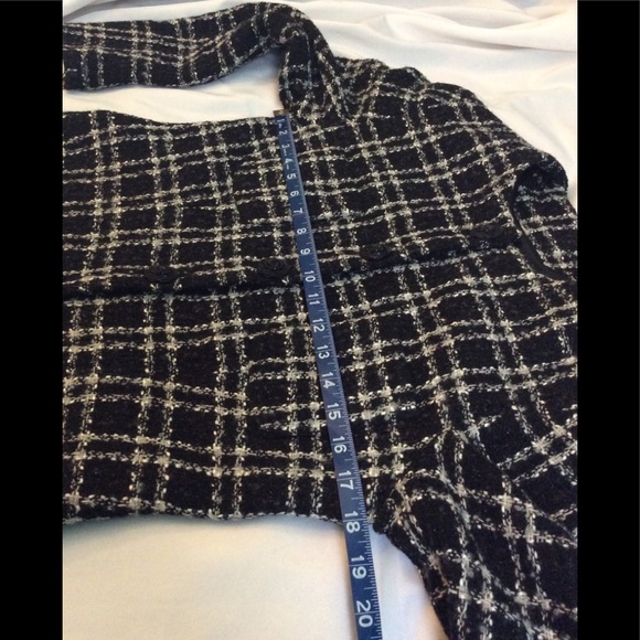 Cute Black & White Wool Blend Plaid Jacket Size 4 - Picture 13 of 16